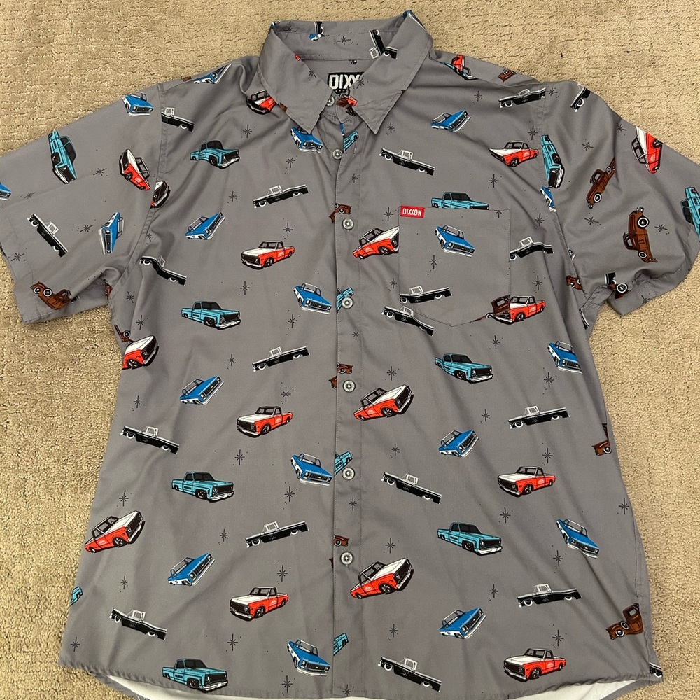DIXXON Gray Car Print Men's Shirt